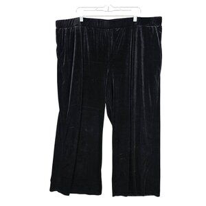 Womens Signature Collection Black Velvet Pull-On Pants Polyester Size 2X 22W-24W